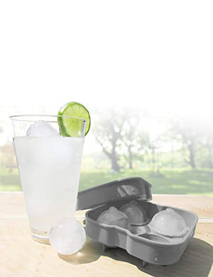 Handy Gourmet Ice Ball Tray - Slow, Long Lasting Melt - GRAY - Large Ice Ball Perfect for Cocktails, Sodas, & More!