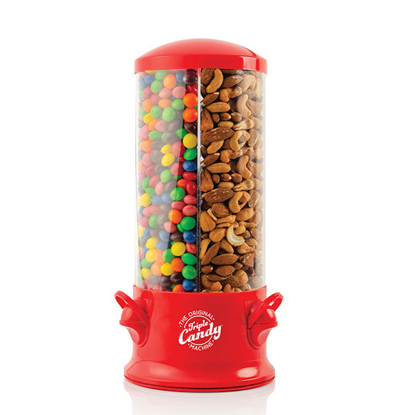 Handy Gourmet 3-compartment Triple Candy Dispenser Machine Red for sale  online
