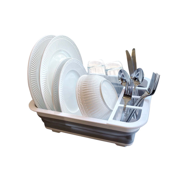 HK Dish Drying Rack Dish Drainer with Utensil Holder Antimicrobial  Multi-function Foldable Dish Rack, Suit for Bowls/Pla - M - Bed Bath &  Beyond - 32047814